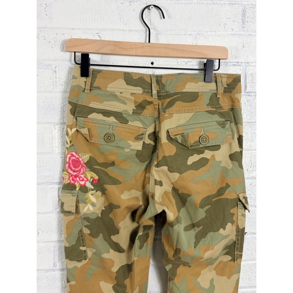 Sundance Botanic Cargo Jogger Pants Womens Petite 4 Crop Zip Hem Casual Utility - Picture 5 of 16